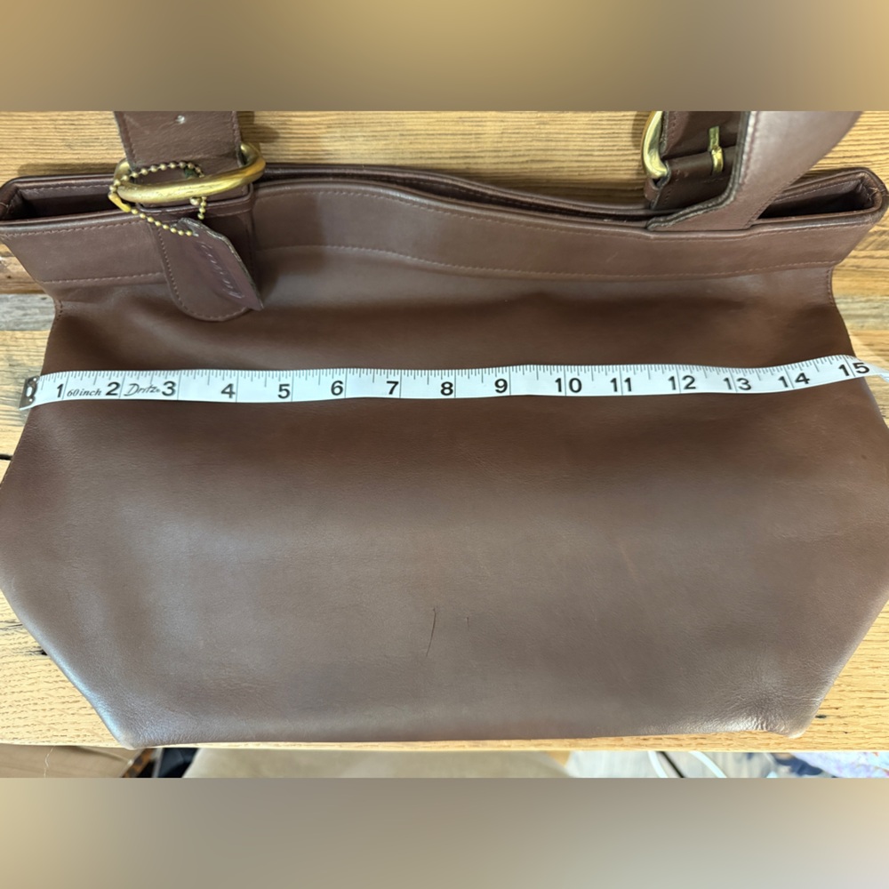 Coach Chocolate Brown Leather Tote with Brass Hardware - Picture 12 of 12